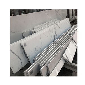 Aluminium Honeycomb Calacatta White Laminated Marble