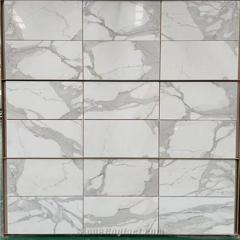 Calacatta Gold Marble Veneer Sheet Thin Tiles For Bathroom