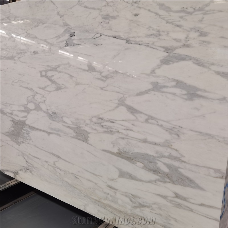 Calacatta White Marble Tile Marble Floor For Villa