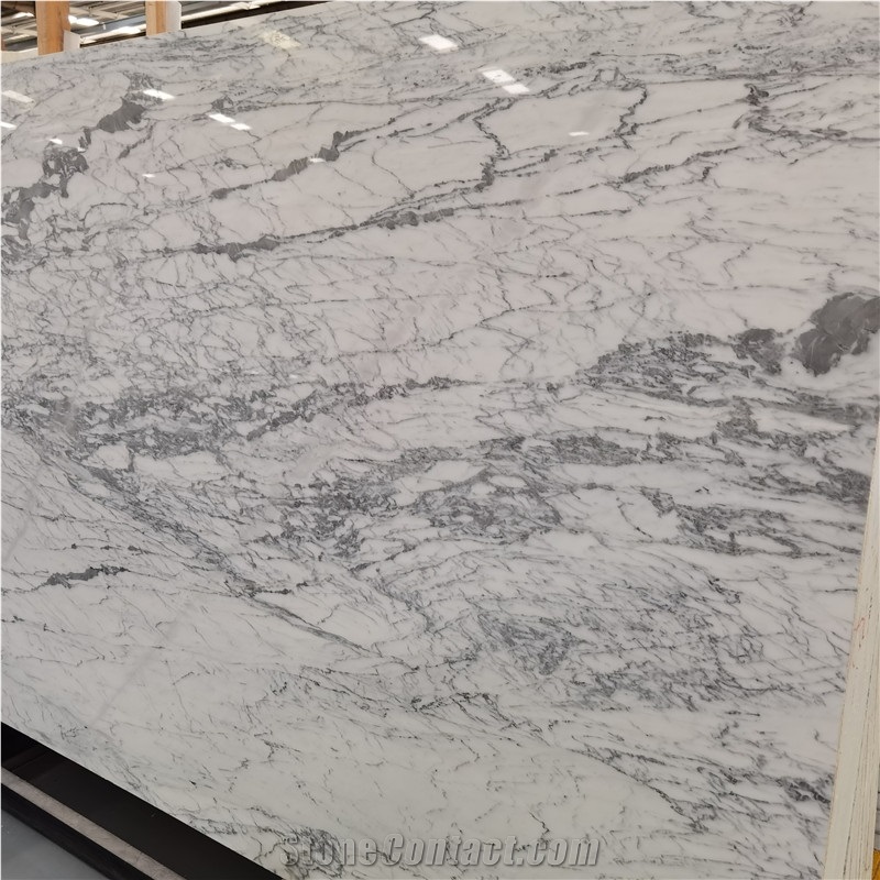 Calacatta White Marble Tile Marble Floor For Villa