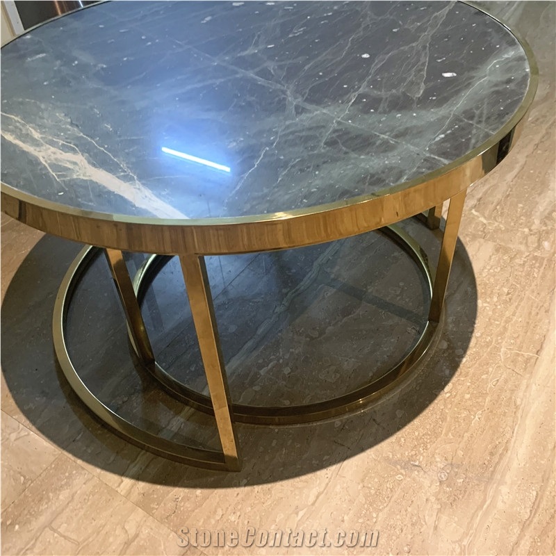 Custom Design Hotel Furniture Green Marble Coffice Tables