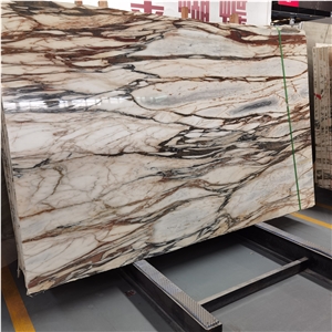 Florida Wave Natural Fusion Marble Slab Light Luxury Design