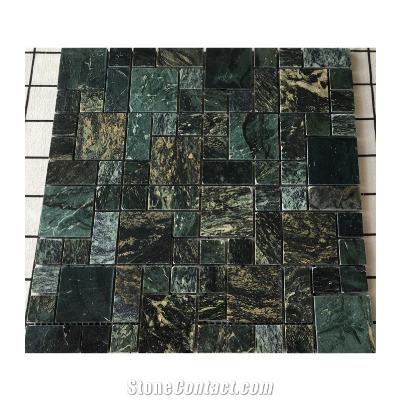 Green Marble Mosaic For Swimming Pool Tiles