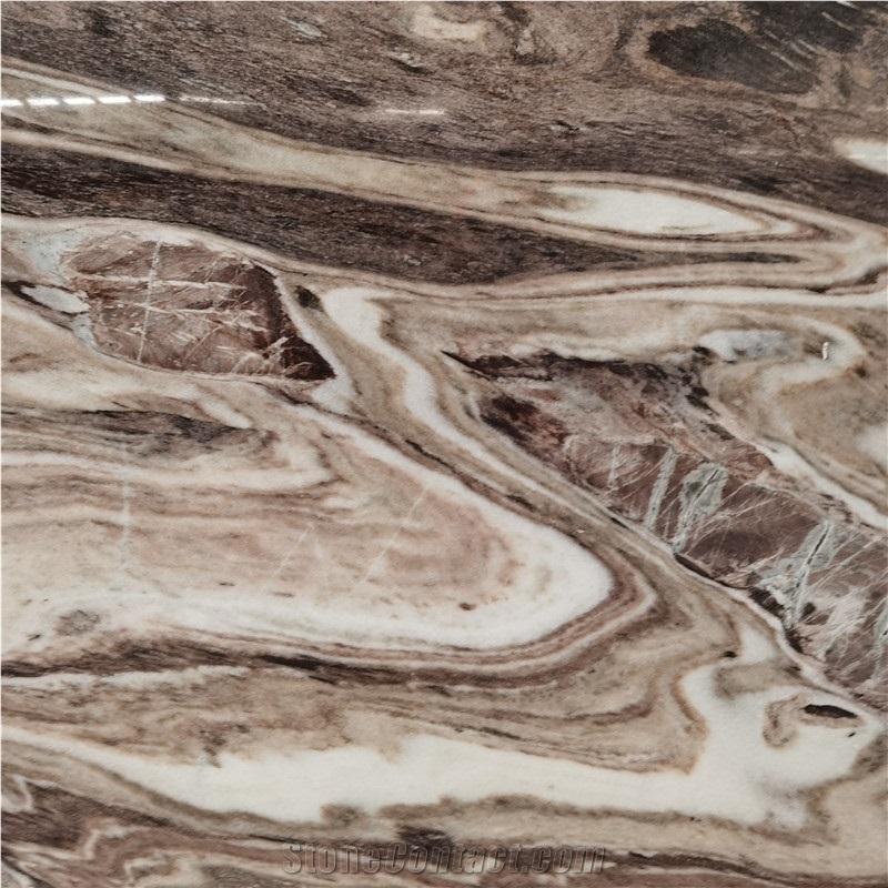 Louvre Milly Brown Marble Slab For Luxury Interior Design