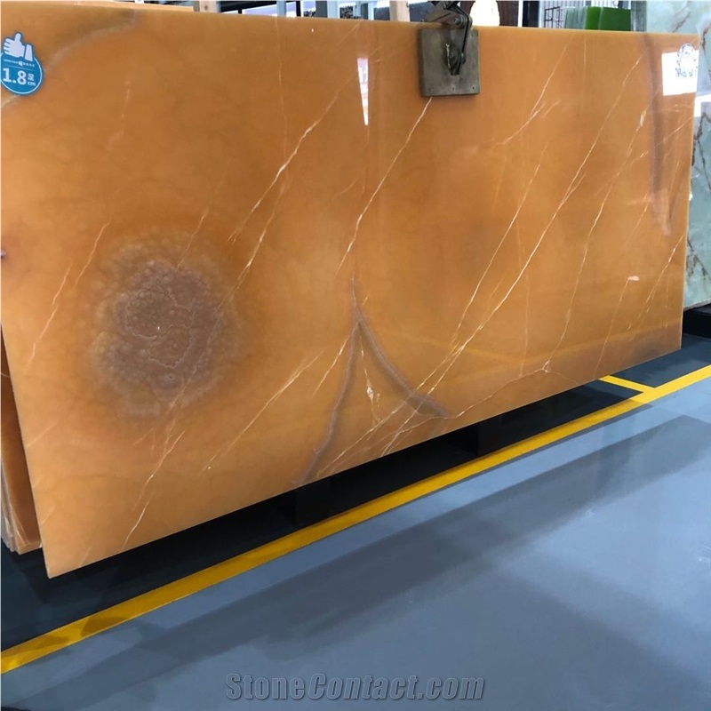 Luxury Orange Onyx Marble Slabs For Interior Wall Decoration