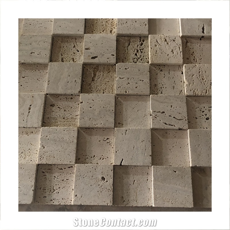 Natural Split Stone Travertine Marble Mosaic Wall Tile