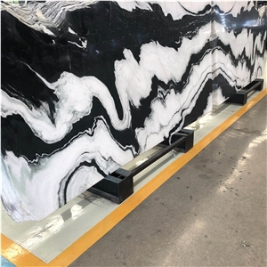 Panda White Marble Slabs For Flooring Tiles