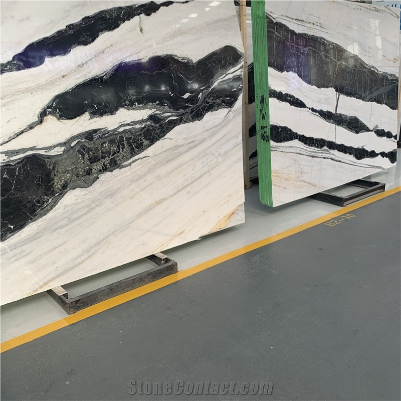 Panda White Marble Slabs For Flooring Tiles