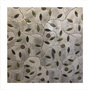 Waterjet Flower Marble Mosaic Custom Made