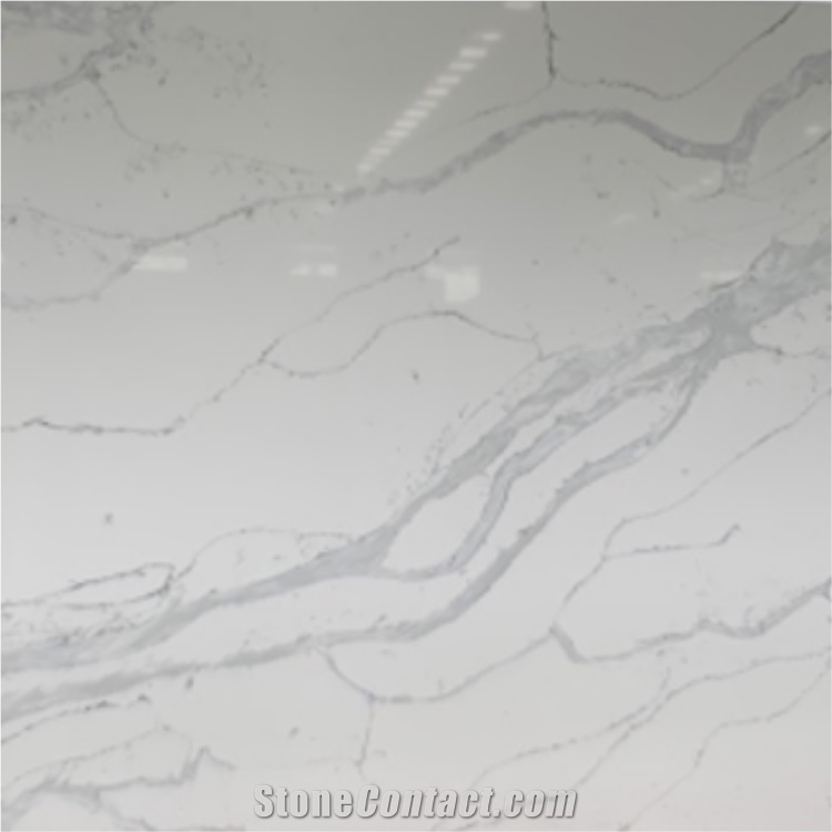 Artificial Slabs Calacatta Quartz Surface Like Marble Vein