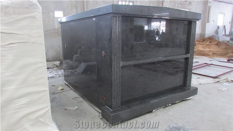 2 Individual Black Granite Columbarium Station Mausoleum