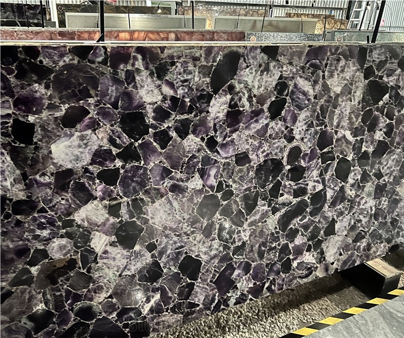 Dark Purple Quartz Slabs For Walling