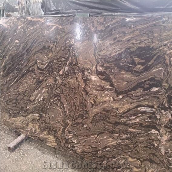 Cappuccino New Marble 01 Slab, India Brown Marble