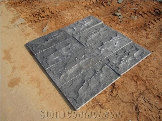 Dark Grey Basalt Split Face Slab & Tile, China Grey Basalt