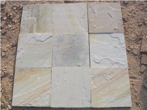 Fossil Mint Sandstone Tiles, Beige Sandstone Slabs India