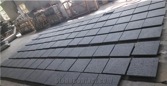 G332  Flamed Cube Stone  Pavers Bingzhou Black Granite