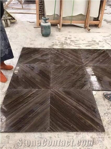Magic Brown Marble Tile,Brown Wood Vein Book Match Tile