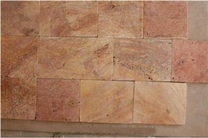 Orange Travertine Tiles, Iran Red Travertine