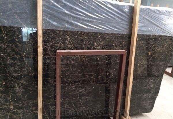 Portoro Gold Marble Flooring Slabs, China Black Marble