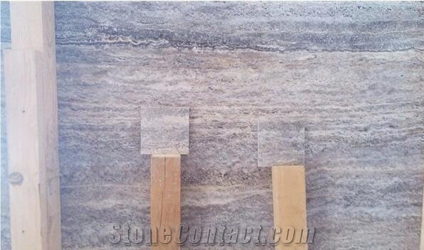 Silver Travertine Vein Cut, Grey Travertine Tiles & Slabs