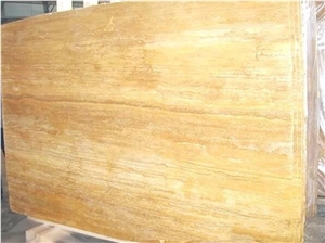 Yellow Travertine Vein Cut Tiles & Slabs