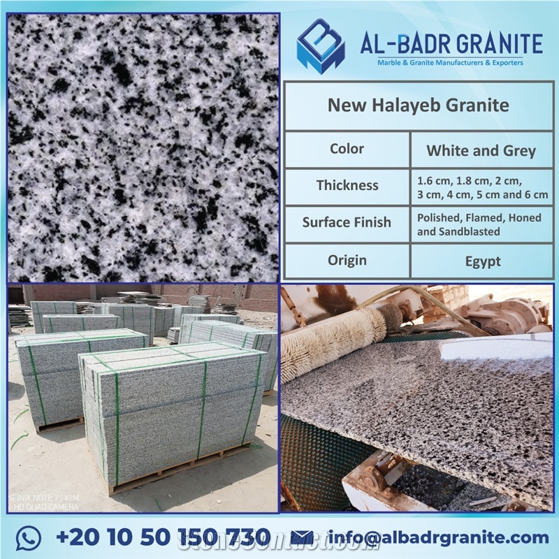 New Halayeb White Granite With Grey Texture