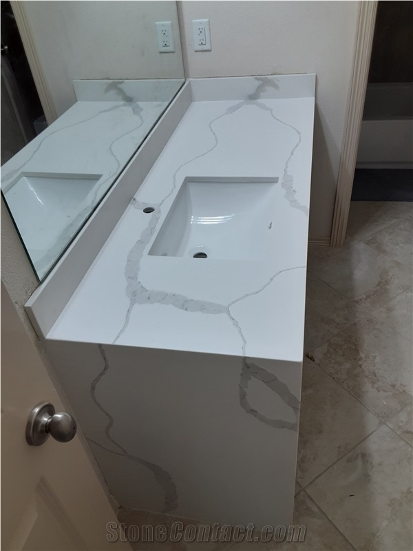 Artificial Marble Bathroom Countertops Quartz Stone Bath Top