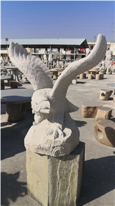 Granite Animal Garden Sculpture Fierce Eagle Moden Statues