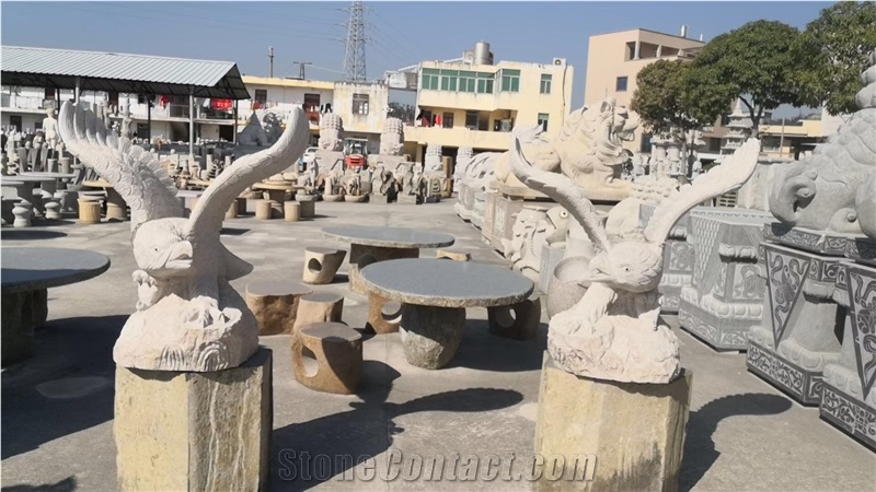 Granite Animal Garden Sculpture Fierce Eagle Moden Statues