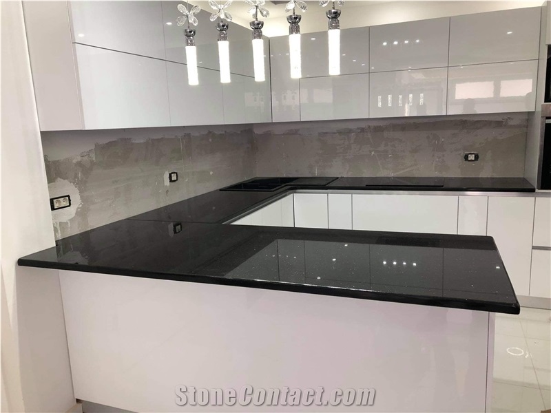 Granite Stone Prefab Countertops Shanxi Black Kitchen Bartop