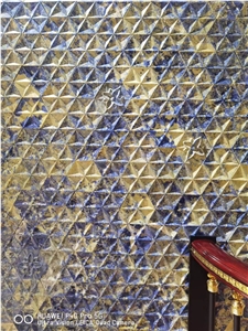 Interior Blue Granite 3D Wall Panel Sodalite CNC Home Decor