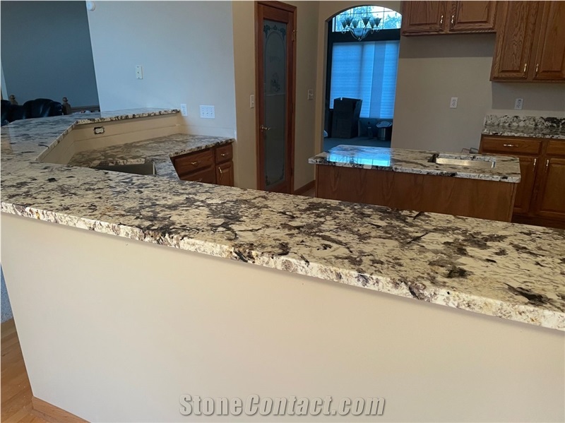 L Shape Granite Kitchen Countertop Delicatus Peninsula Top