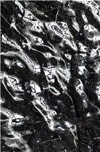 Marble CNC Carving Wall Panel Marquina Stone 3D Decor Panel