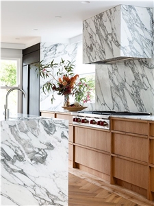 Marble Kitchen Countertop Arabescato Backsplash Kitchen Top