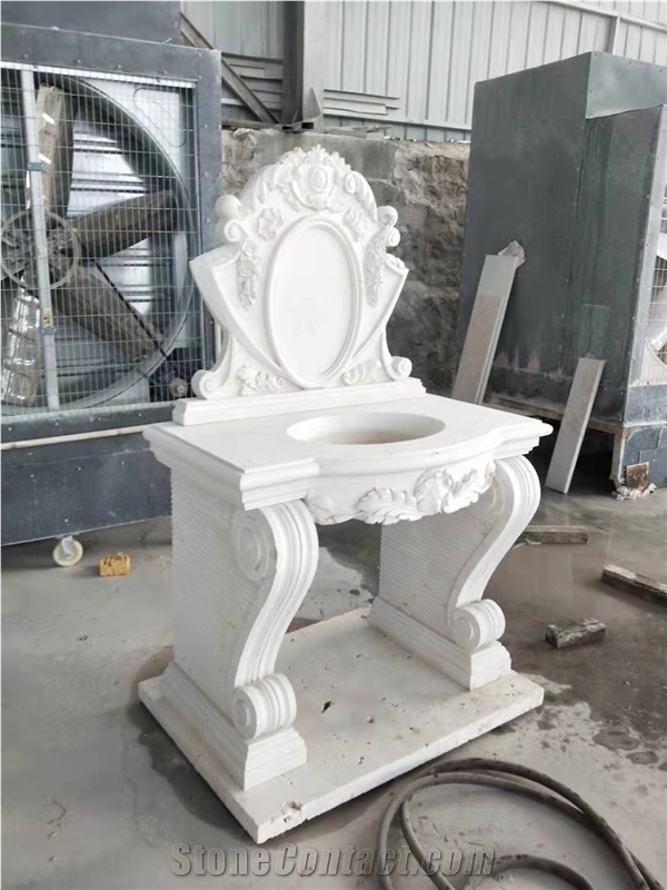 Marble Master Bath Top Carving White Limestone Yacht Vanity