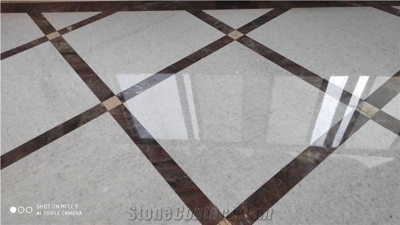 Marble Square Floor Medallion Stone Waterjet Carpet Pattern