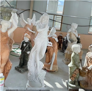 Marble Stone Human Garden Sculpture Modern Landscape Statues
