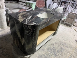 Prefab Marble Bathroom Vanity Cipollino Yacht Bath Top