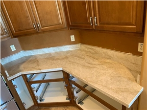 Prefab Quartzite Kitchen Countertop Taj Mahal Kitchen Top