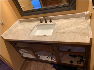 Prefab Quartzite Vanity Top Taj Mahal Hotel Master Bath Top
