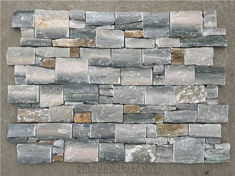 Stacked Brick Stone Wall Cladding Quartzite Ledger Veneer