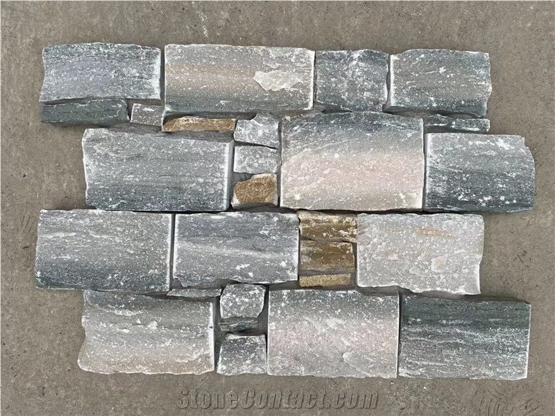 Stacked Brick Stone Wall Cladding Quartzite Ledger Veneer