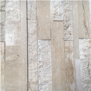 Stacked Thin Stone Veneer Travertine Feature Wall Cladding