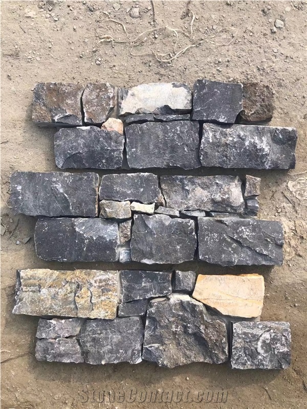 Stone Corner Wall Cladding Veneer Grey Quartzite Ledger Tile