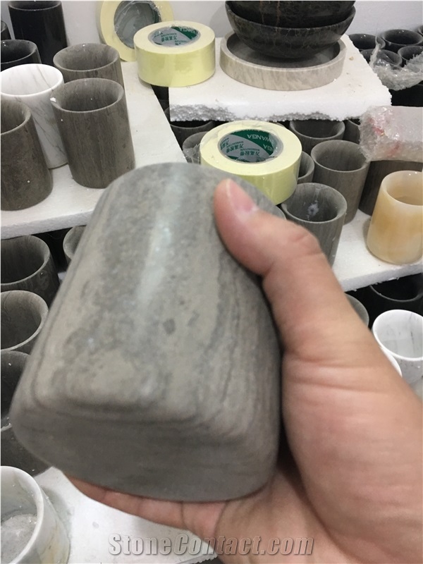 Stone Decorative Vase Stone Candle Jar Marble Wine Rack