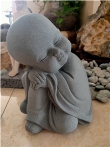 Stone Human Statue Black Basalt Sleeping Budha Sculpture