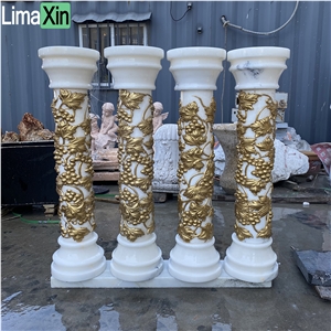 Small Size Marble Piallr White Marble Roman Wedding Columns