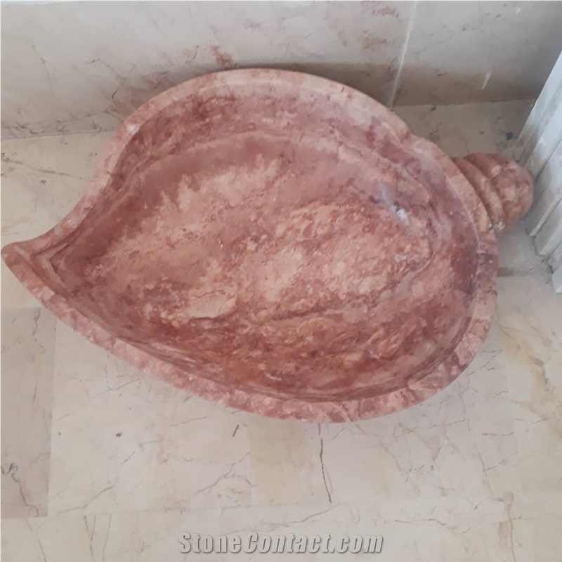 Naturalstone Red Marble Sink-Bowl, Wash Basin
