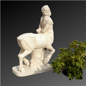 Archer Sculpture In Beige Marble