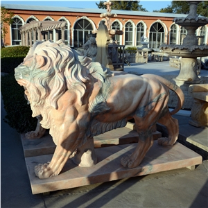 Evening Cloud Red Marble Lions